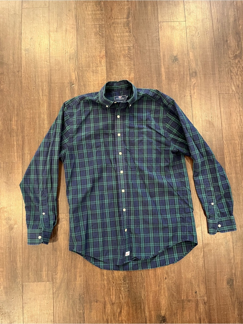 Vineyard Vines Tartan Plaid Blue Green Classic Fit Murray Shirt Men’s Size M